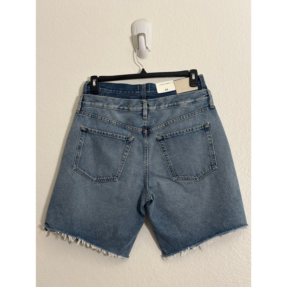 Citizens of Humanity Double Waistband Mori Corset Denim Shorts Raw Hem 28 FP - Picture 6 of 8